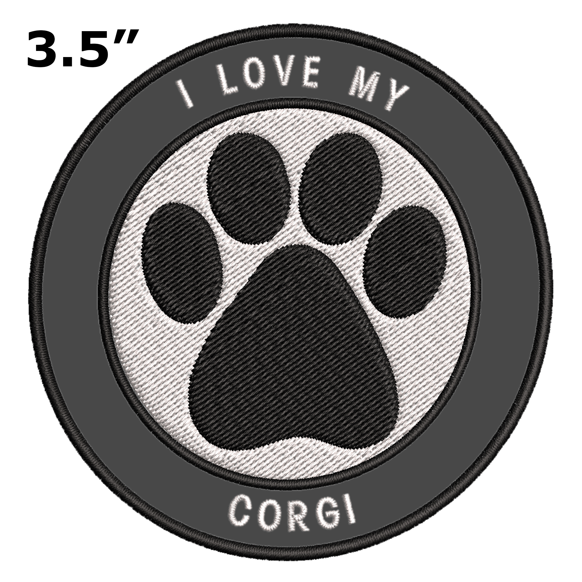 thumbnail 16  - I Love my Corgi 3.5&#034; Embroidered Iron or Sew-on Patch Canine Dog Breed Series