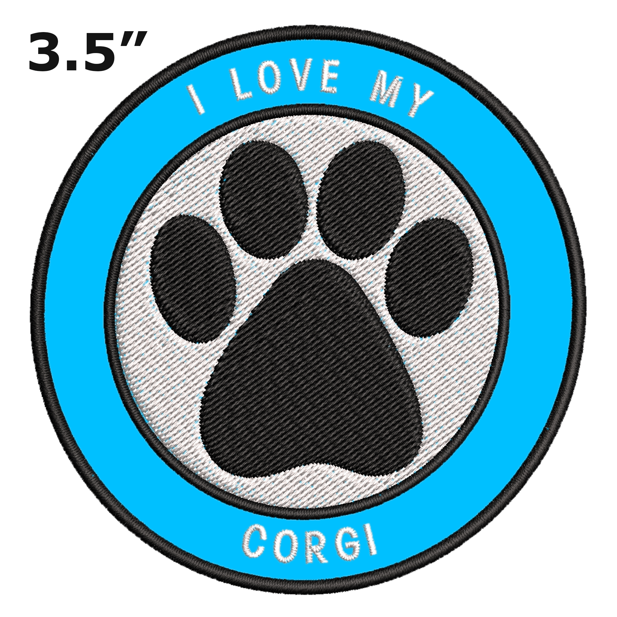 thumbnail 28  - I Love my Corgi 3.5&#034; Embroidered Iron or Sew-on Patch Canine Dog Breed Series