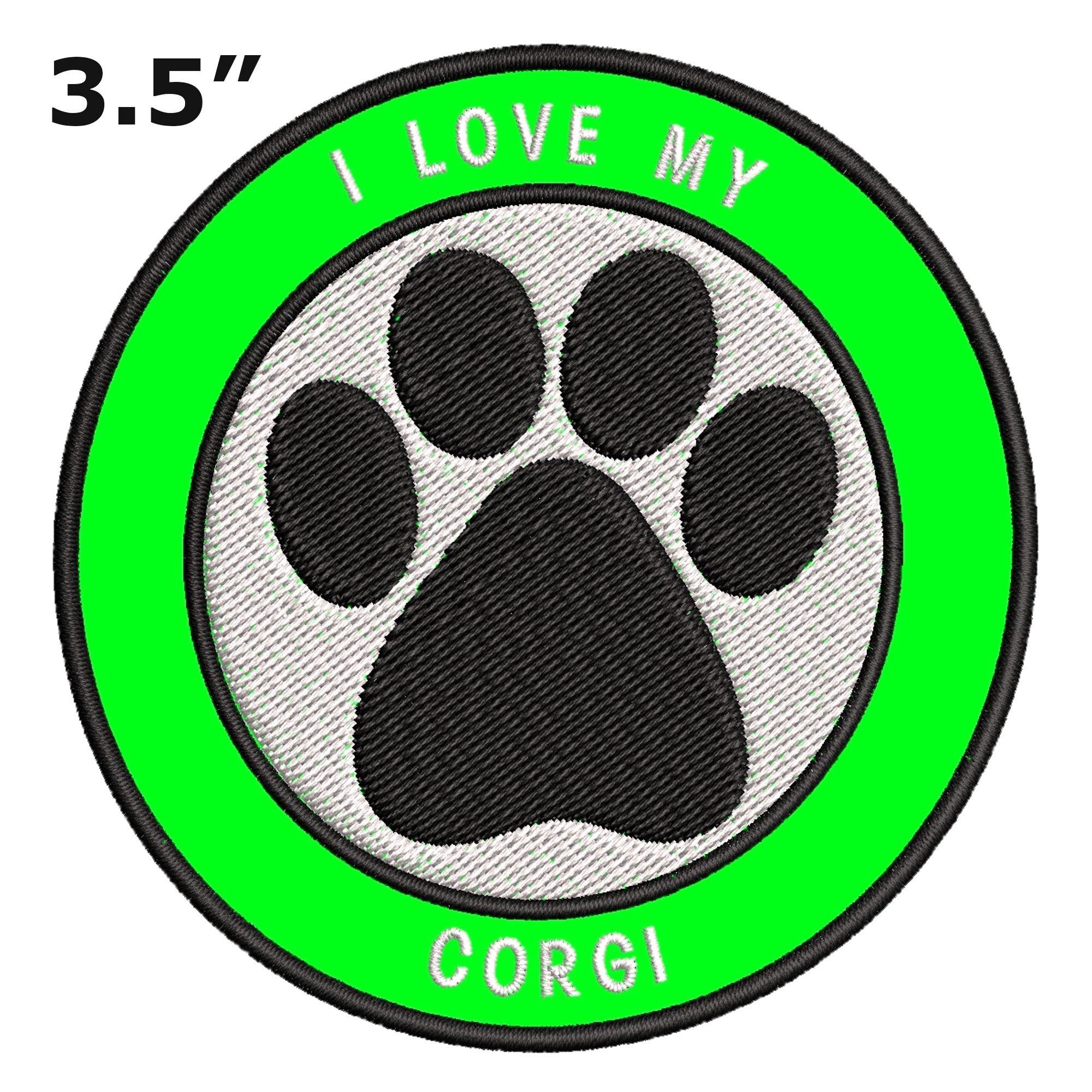 thumbnail 34  - I Love my Corgi 3.5&#034; Embroidered Iron or Sew-on Patch Canine Dog Breed Series