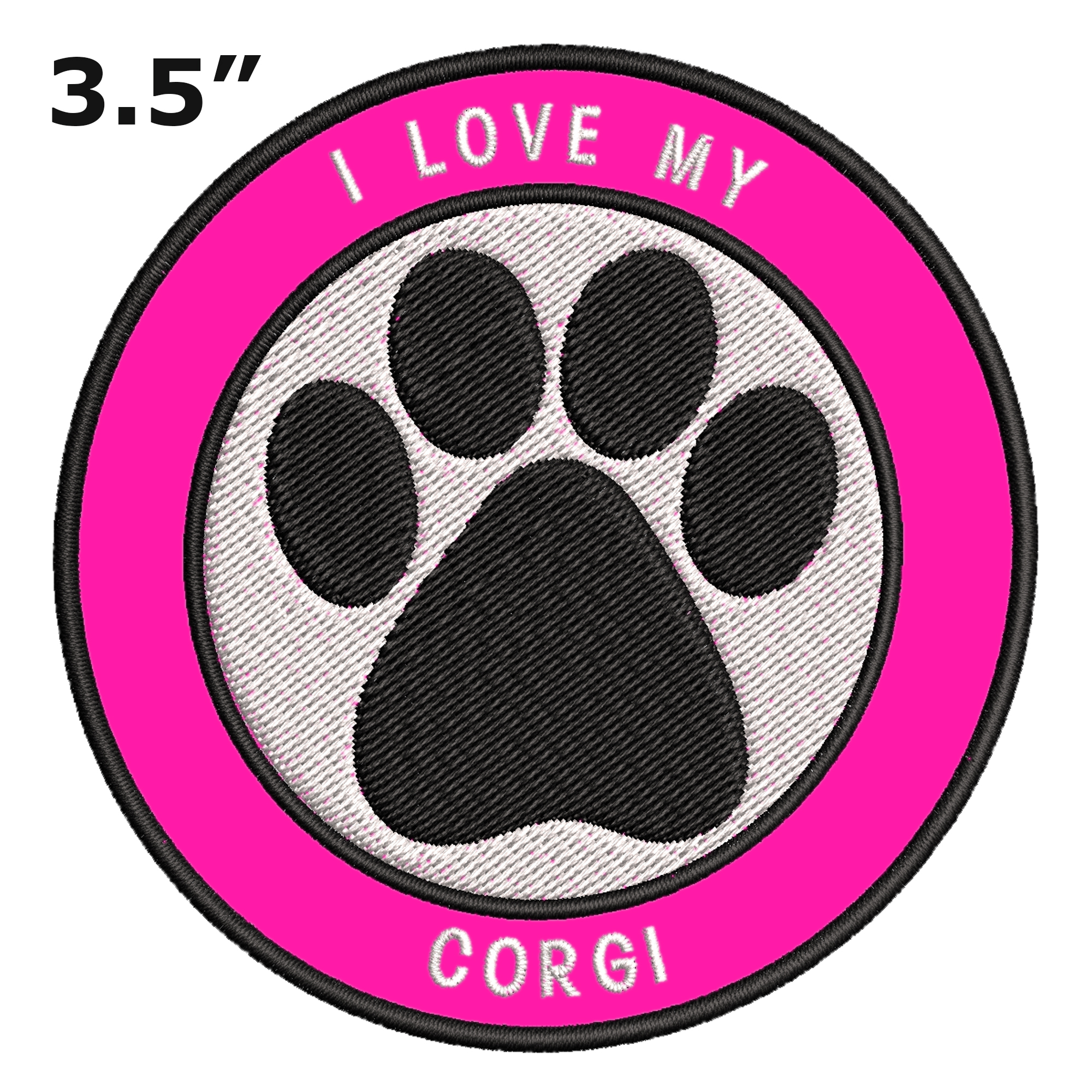 thumbnail 37  - I Love my Corgi 3.5&#034; Embroidered Iron or Sew-on Patch Canine Dog Breed Series